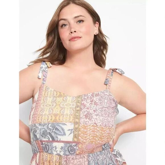 Lane bryant Sweetheart-Neck Tie-Shoulder Midi Dress 18 NWT - Picture 2 of 11